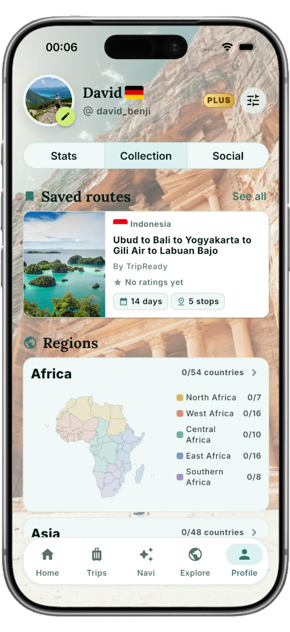 My map · IKARU travel map screen